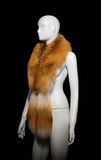 Saga Furs Gold Fox Fur Scarf Collar Boa With Tails