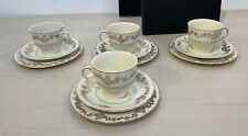Vintage 4 Alfred Meakin England trios (cup,saucer,tea plate) Cream Gold Green
