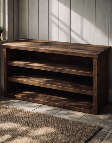 Rustic shoe bench handmade - -,