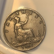 1867 Farthing Coin Queen