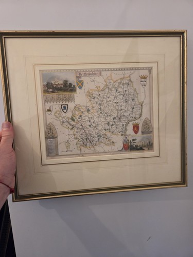 Antique framed litographic - framed,