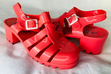 Shoes Jelly Pink Small Heels UK Size 5 Adult Papaya Holiday Used