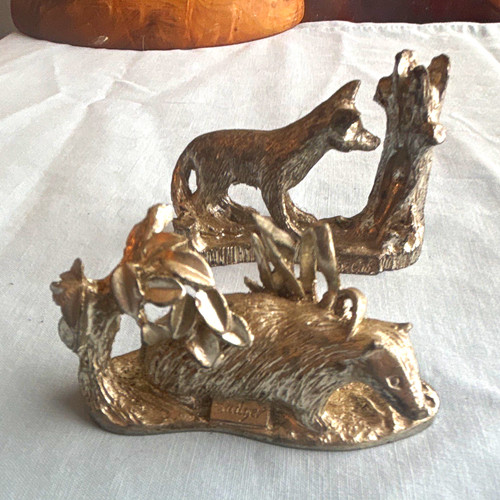 Metal miniature fox - miniature,