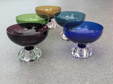 Set of 5 Stemmed Art Glass