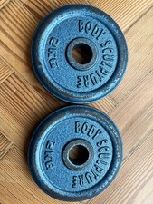 Weight Plates 2x 2kg, Iron BODY SCULPTURE for  1" fit dumbbell barbell