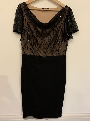 Black sequin party - black, dress