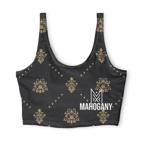Mahogany logo damask pattern - mahogany,