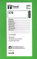 Travel S. Yorks Bus Timetable - X78 - Sheffield to Doncaster - First - Jan 2015