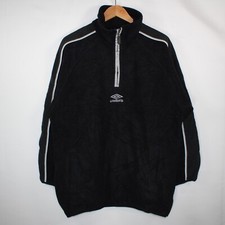 Umbro Fleece Sweatshirt Pullover Oasis Liam Gallagher 90's Relaxed Large 1/4 Zip