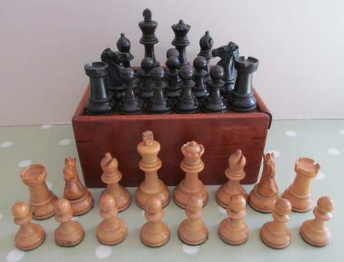 Vintage antique wooden chess - antique,