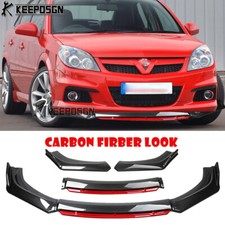 For Vauxhall Vectra MK II Carbon&Red Front Bumper Lip Splitter Body Kit Spoiler