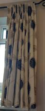 Villa Nova Leela 168cmW X 164cmH Ivory Black Champagne Triple Pinch Curtains