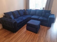 Verona | 2C2 Corner Sofa | Scatter Back | Marine Plush | Brand New 