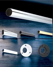 WARDROBE CLOTHES RAIL OVAL or ROUND POLE 15,19,25mm HANGING RAILS + END SUPPORTS