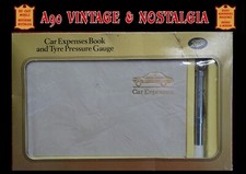 VINTAGE CAR EXPENSES & JOURNEY LOG BOOK & TYRE GAUGE IN GIFT BOX 1960's BY BOOTS