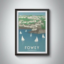 Fowey Cornwall Travel Poster -