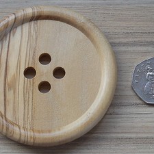 LARGE NATURAL WOODEN BUTTONS- CHOOSE FROM 1.5"- 3" SIZE  4-HOLE ***