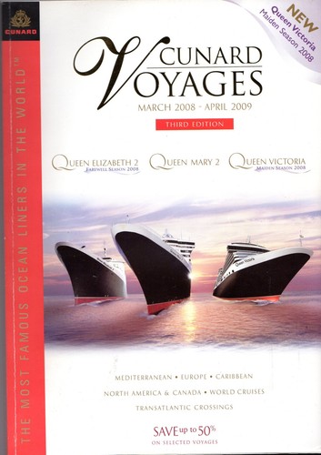Cunard voyages 2008 2009 - voyages, 2008-2009