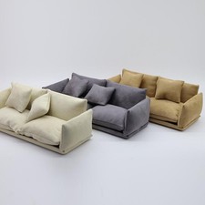 1 Set 1:12 Mini Dollhouse Furniture Italian Leather Sofa Kids Pretend Play Toy