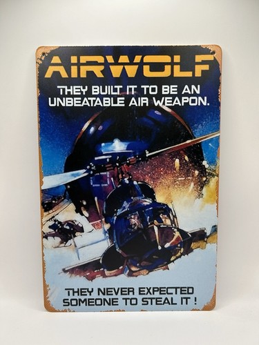 Airwolf metal sign - airwolf, sign.