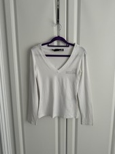 Ladies White V Neck Long