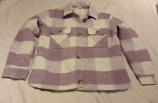 GIRLS AGE 13 MATALAN PURPLE & WHITE CHECKED JACKET