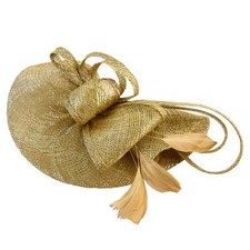 Gold Sinamay with Shiny Silver