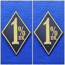 Pair Of Novelty 1%er Biker MC Outlaw Embroidered Sew On/Iron On Patches (a)