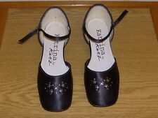 Low Heel Satin Katrina Bridal Shoes - Size UK 3 - Dyed Navy Blue  - By Katz