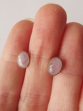 Sterling Silver Oval Amethyst Stud Earrings R6M