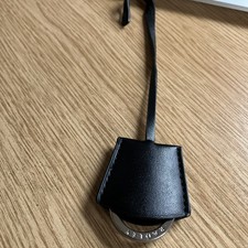 Radley Black Keyring Bag Charm Silver Metalwork