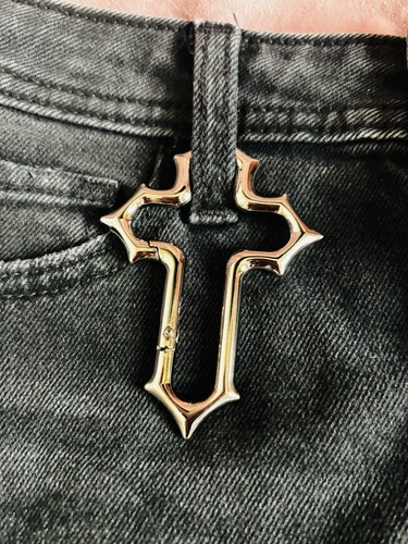 Silver gothic cross - silver,