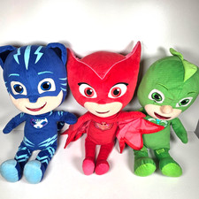 PJ Masks Soft Toy Bundle Just Play 3 x 15" Plushes Owlette Catboy Gekko