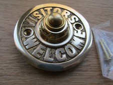 80mm Large polished VISITORS WELCOME Door Bell Push Press Bell vintage 