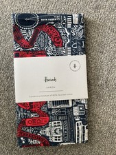 Harrods Blue London Picture Apron New Pockets Recycled Cotton Christmas Gift