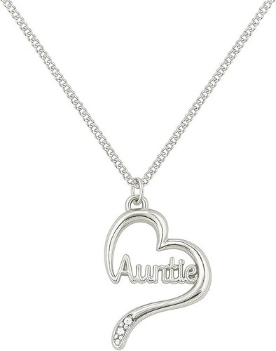 Auntie necklace silver heart - necklace,