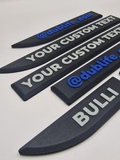 VW Transporter T6 Custom Wing Badges – Personalised – 3M Fitting – ABS (pair)