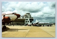 BIRMINGHAM AIRPORT 1999 VINTAGE POSTCARD SOUTH COAST AIRWAYS DC3 DH HERON ELMDON