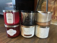 6 Almost Empty Bath & Body works 3-wick Candles (wax Included In Each)