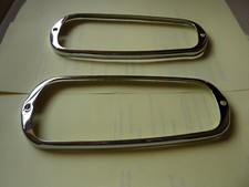 MINI PICK UP / ROVER P4 Chrome rear lamp rims. One pair. New. Genuine LUCAS.