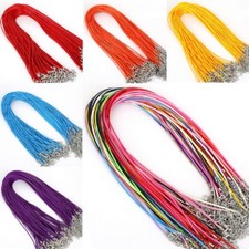 Mix Colour Necklace Faux Leather Cord String Lobster Clasp Braided Blank DIY UK 