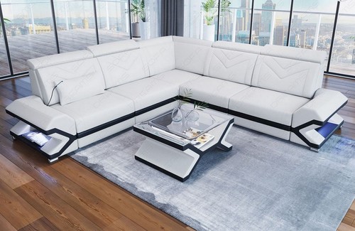 Sofa leather corner - leather,