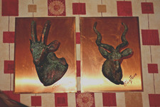 2 vintage Gastone copper creations wall art Zimbabwe