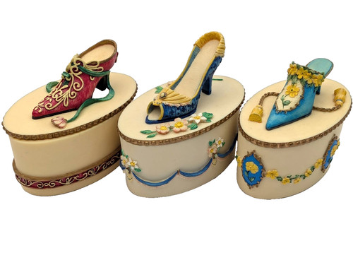 Ceramic shoe trinket boxes - ceramic,