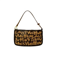 LOUIS VUITTON Pochette Accessoires Monogram Graffiti Leather Mini Handbag Pouch 