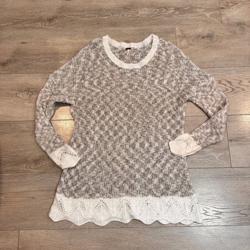 Poof knit sweater - sweater, beige