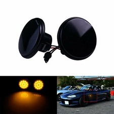 Black Smoked Lens LED Side Indicator Repeater Light For Mazda MX-5 MK I II NA NB