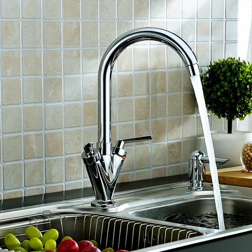 Modern kitchen mixer tap dual - modern,