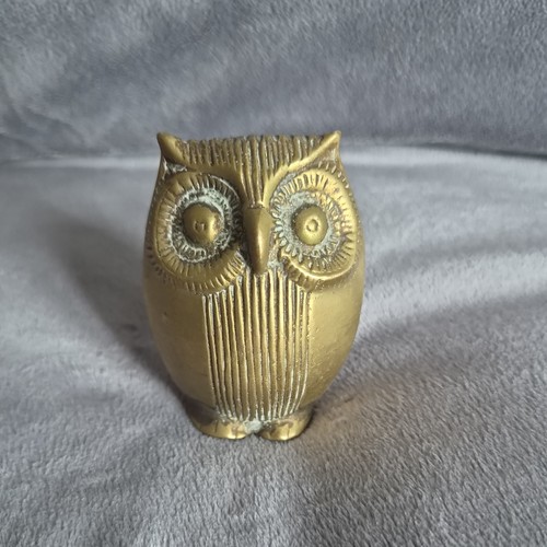 Vintage solid brass - vintage, owl