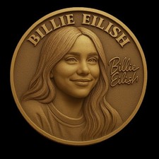 Billie Eilish Coin Personalised Ideal Stocking Filler Gift, inc stand